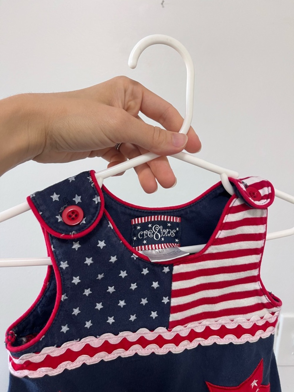 Cre8ions Vintage Patriotic Dress- Size 18 months - Picture 4 of 5